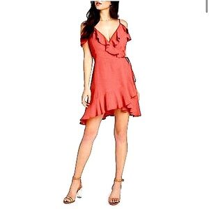 Willow & Clay Cold-Shoulder Wrap Dress